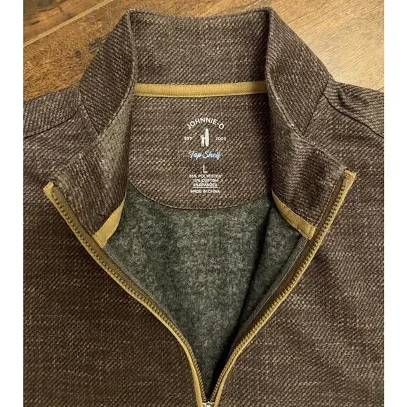 Johnnie-O Hartford Heathered 1/4 Zip Pullover Men’s L Russett NWOT Reg $169.95